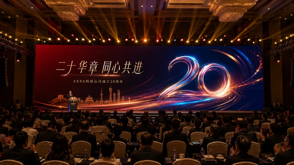 科技公司20周年发布会PPT策划与视觉设计